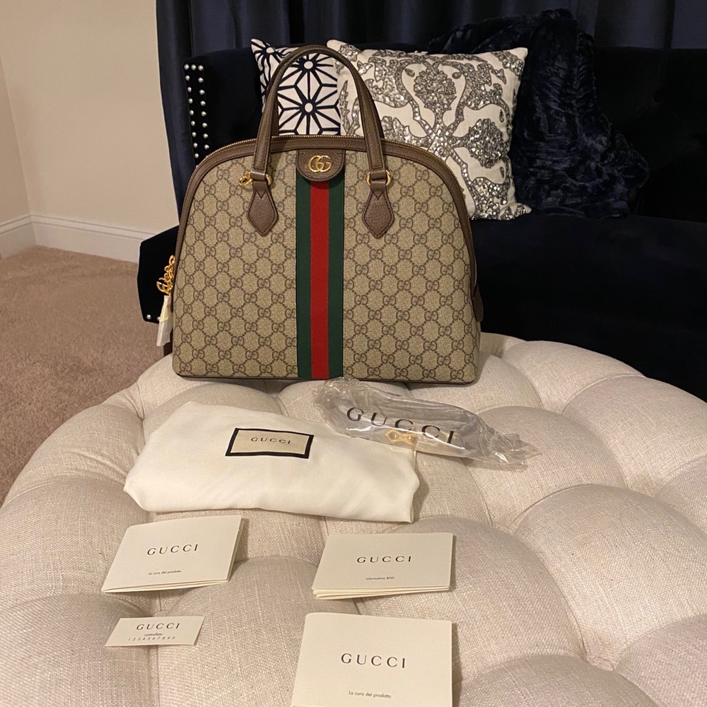 ✨SOLD!✨NEW✨GUCCI✨GG GUCCISSIMA SUPREME& LEATHER DOME BAG - Picture 15 of 15